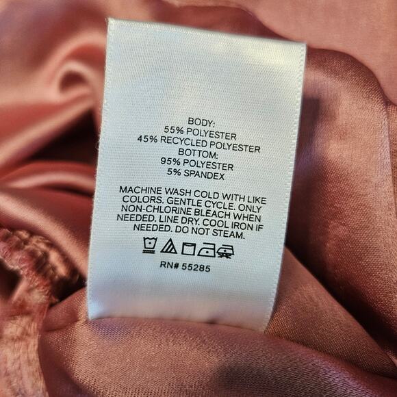 Express Blush Satin Belted Jumpsuit - Picture 7 of 7